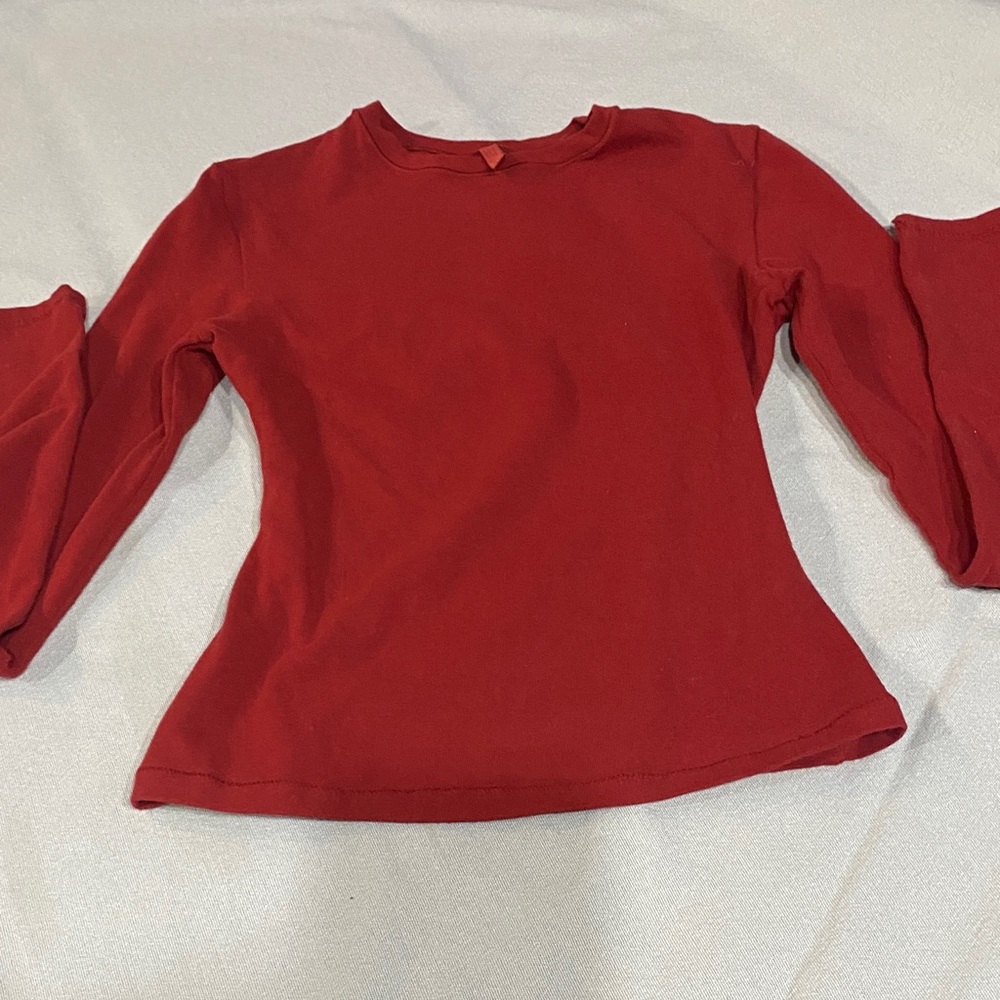 Red Long Sleeve Top